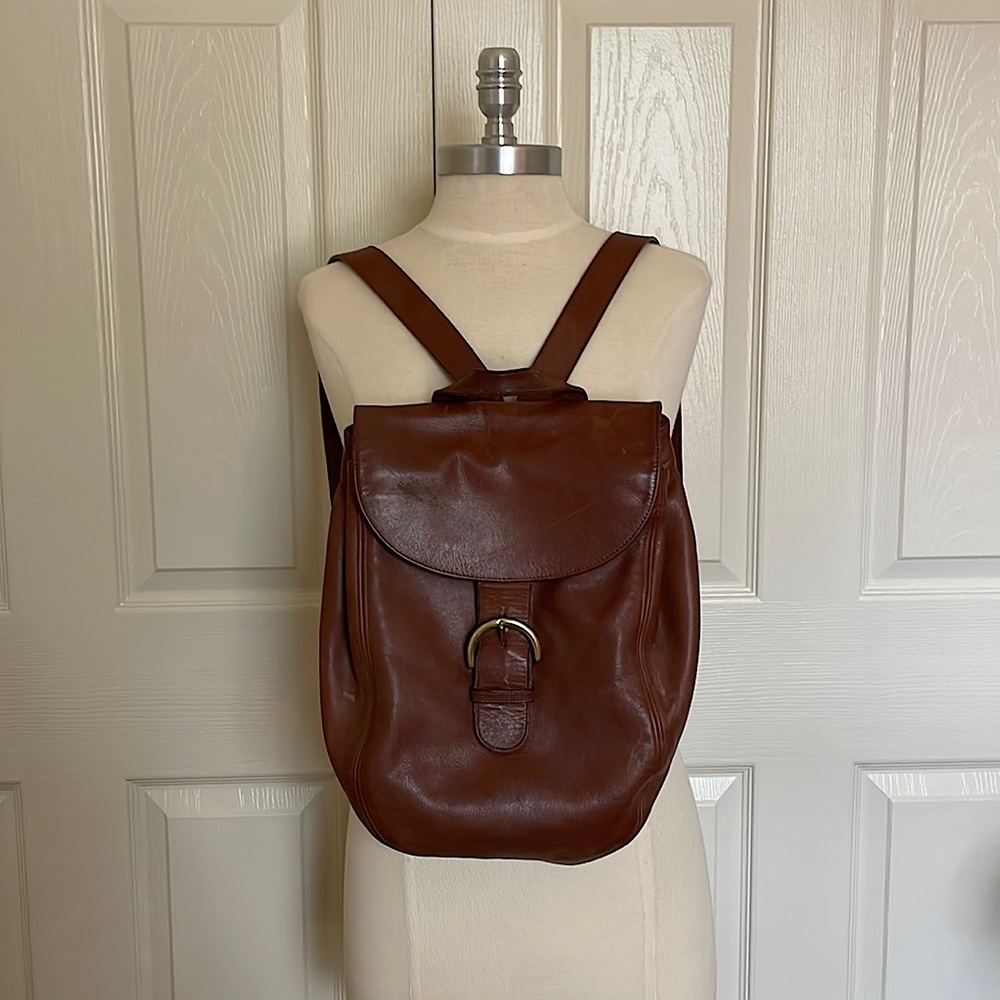 Vintage Coach Brown Leather Backpack